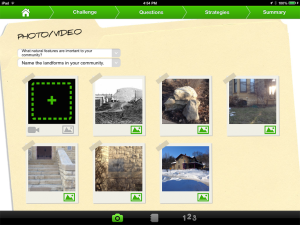 Photos of landforms in the community exploration done in Field Day PBL app